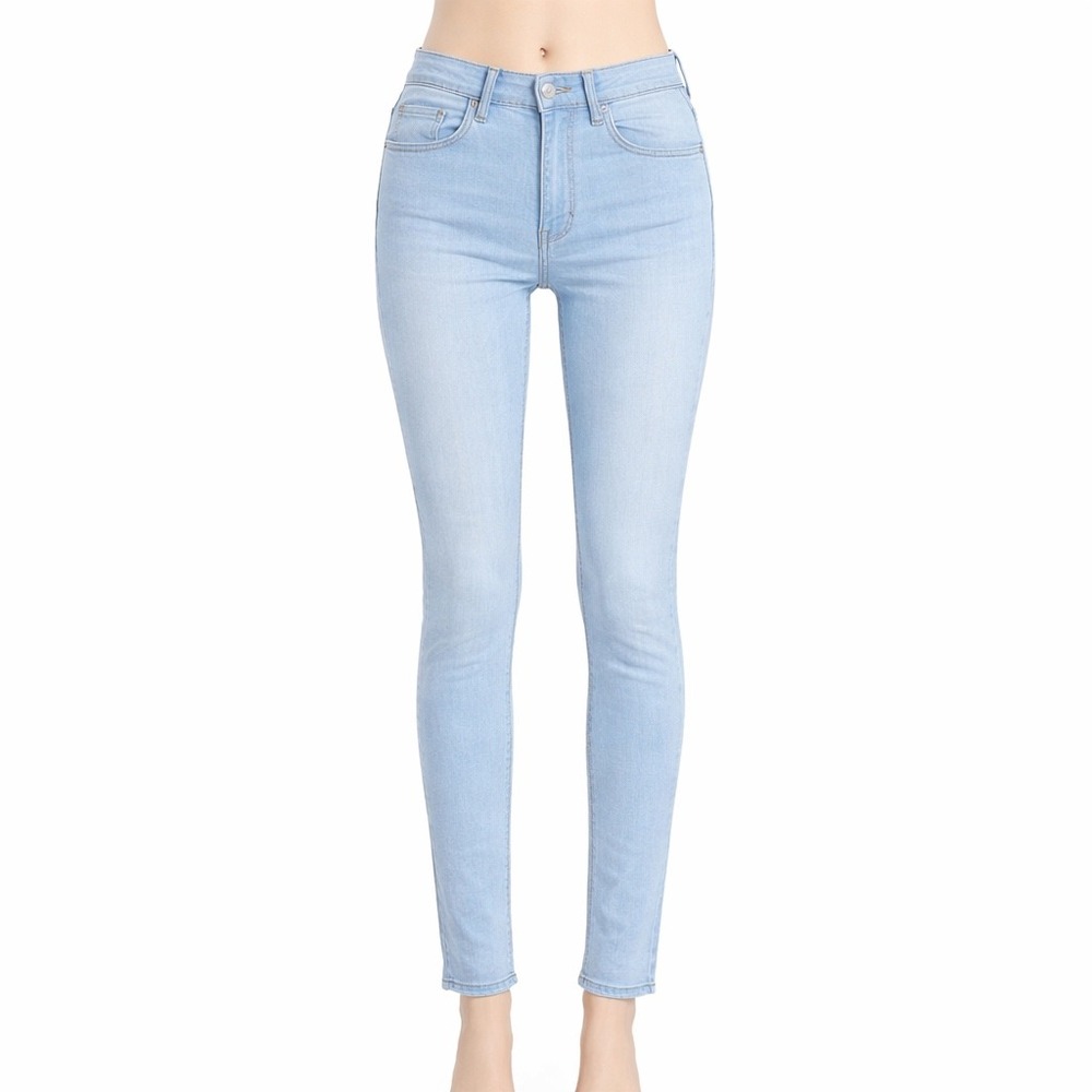 FRAME Denim Skinny Jeans Blue Light Wash Womens Size 26 Low Rise Stretch Casual